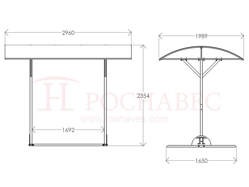 Навес Тип 1 (размеры)