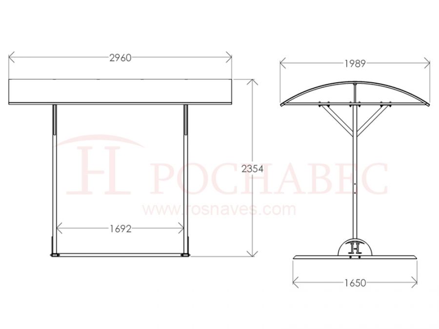 Навес Тип 1 (размеры)