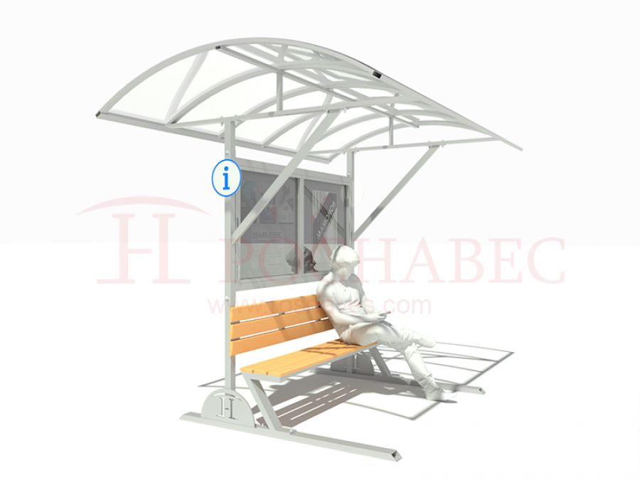 Информационный стенд с навесом из поликарбоната