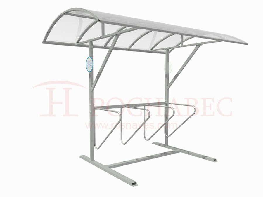 Навес для Велопарковка из конструкционной стали с навесом из поликарбоната на 8 велосипедовдвухсторонний
