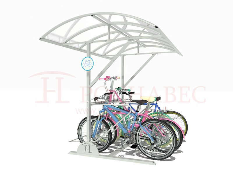Велопарковка из конструкционной стали с навесом из поликарбоната на 8 велосипедов